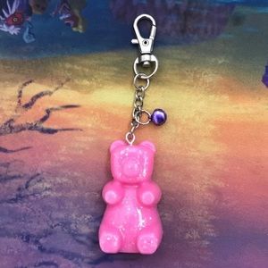 Pink Gummy Bear Keychain